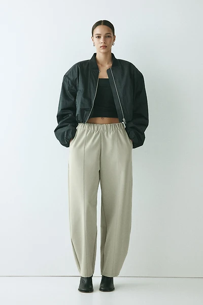 Barrel-Leg Ponte Pants