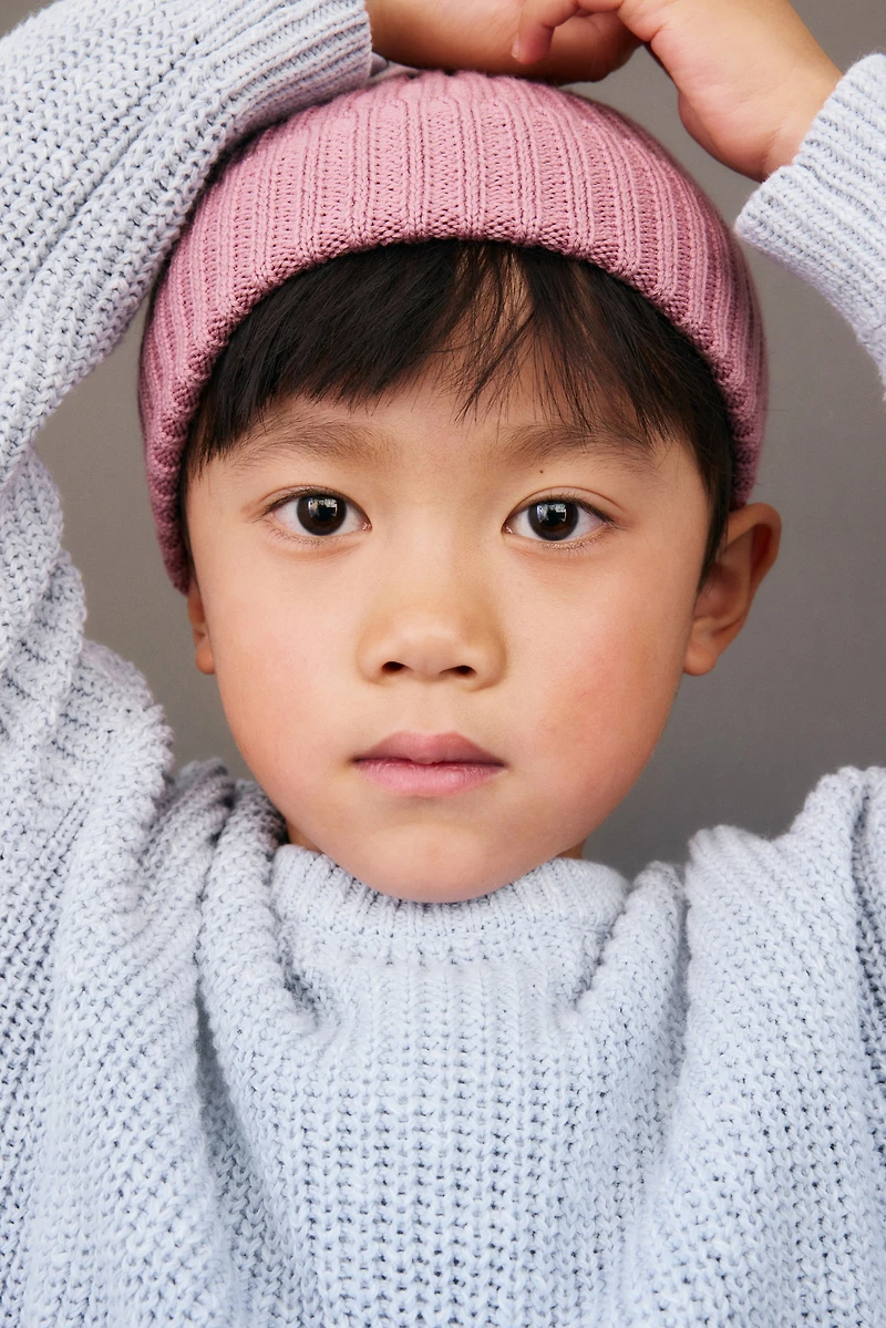 Patent-Knit Cotton Sweater