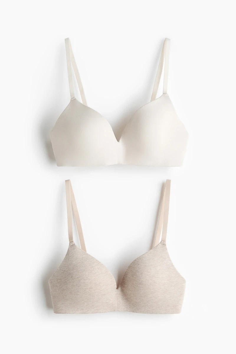 2-pack Padded Soft-cup Cotton Bras