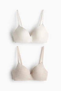 2-pack Padded Soft-cup Cotton Bras