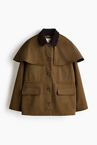 Cape-detail twill jacket