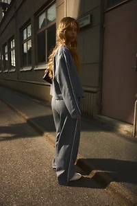 Wide-Leg Drawstring Pants