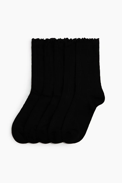 5-Pack Pointelle-Knit Socks