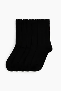 5-Pack Pointelle-Knit Socks
