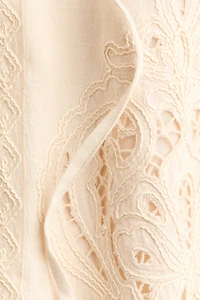 Linen-Blend Eyelet-Embroidered Jacket