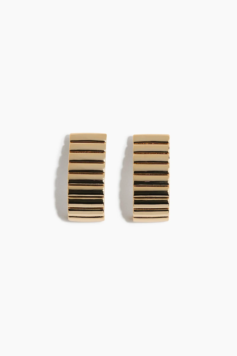 Fluted Two-Tone Earrings