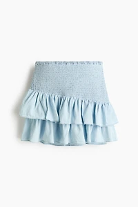 Jupe smockée en denim