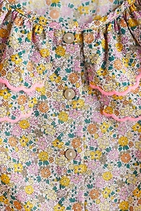Tiered-Collar Cotton Blouse