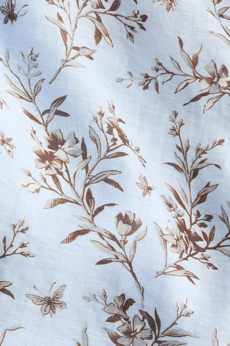 Robe épaules dénudées en lin mélangé