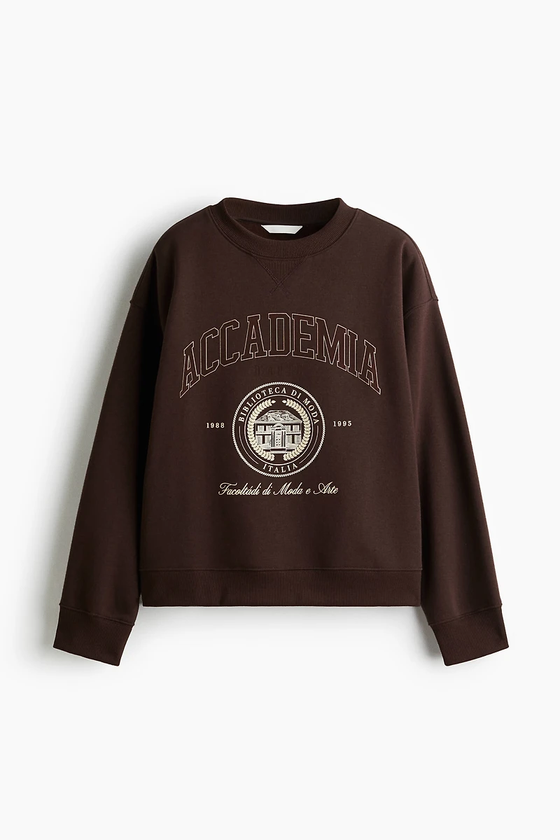 Sweatshirt with Text Motif