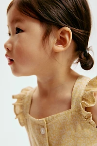 Ruffle-trimmed Cotton Dress