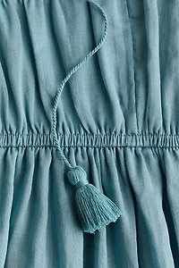 Drawstring-Detail Ramie Dress
