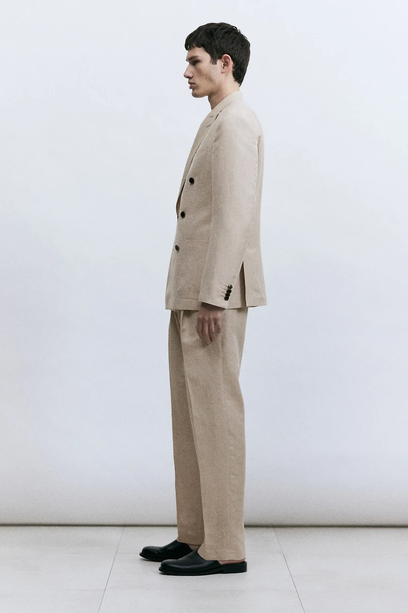 Regular Fit Wool-Blend Suit Pants