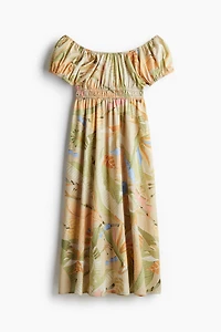 Off-the-Shoulder Poplin Dress