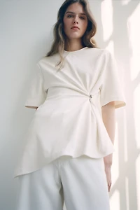 Draped-Detail Asymmetric Top