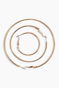 3 Pairs Hoop Earrings