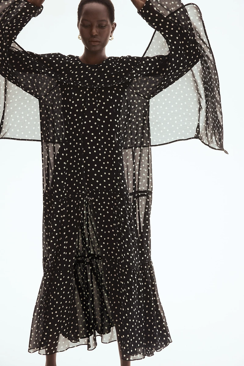 Tiered Cape-Detail Dress