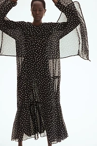 Tiered Cape-Detail Dress