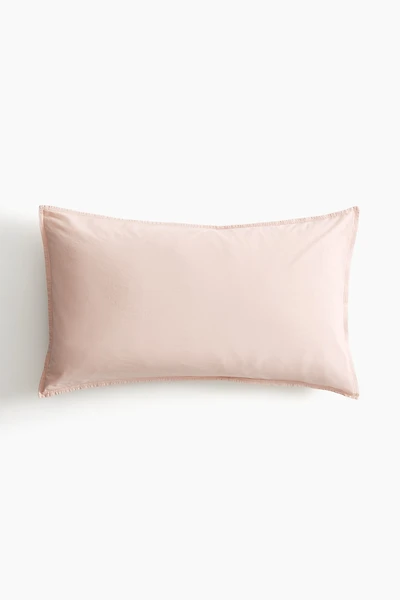 Taie d'oreiller en coton lavé