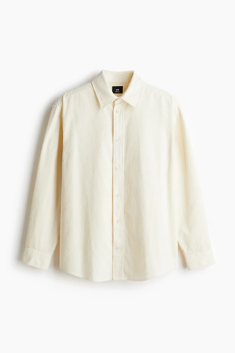 Chemise ample en velours côtelé