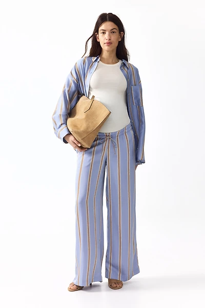 MAMA Wide-Leg Drawstring Pants