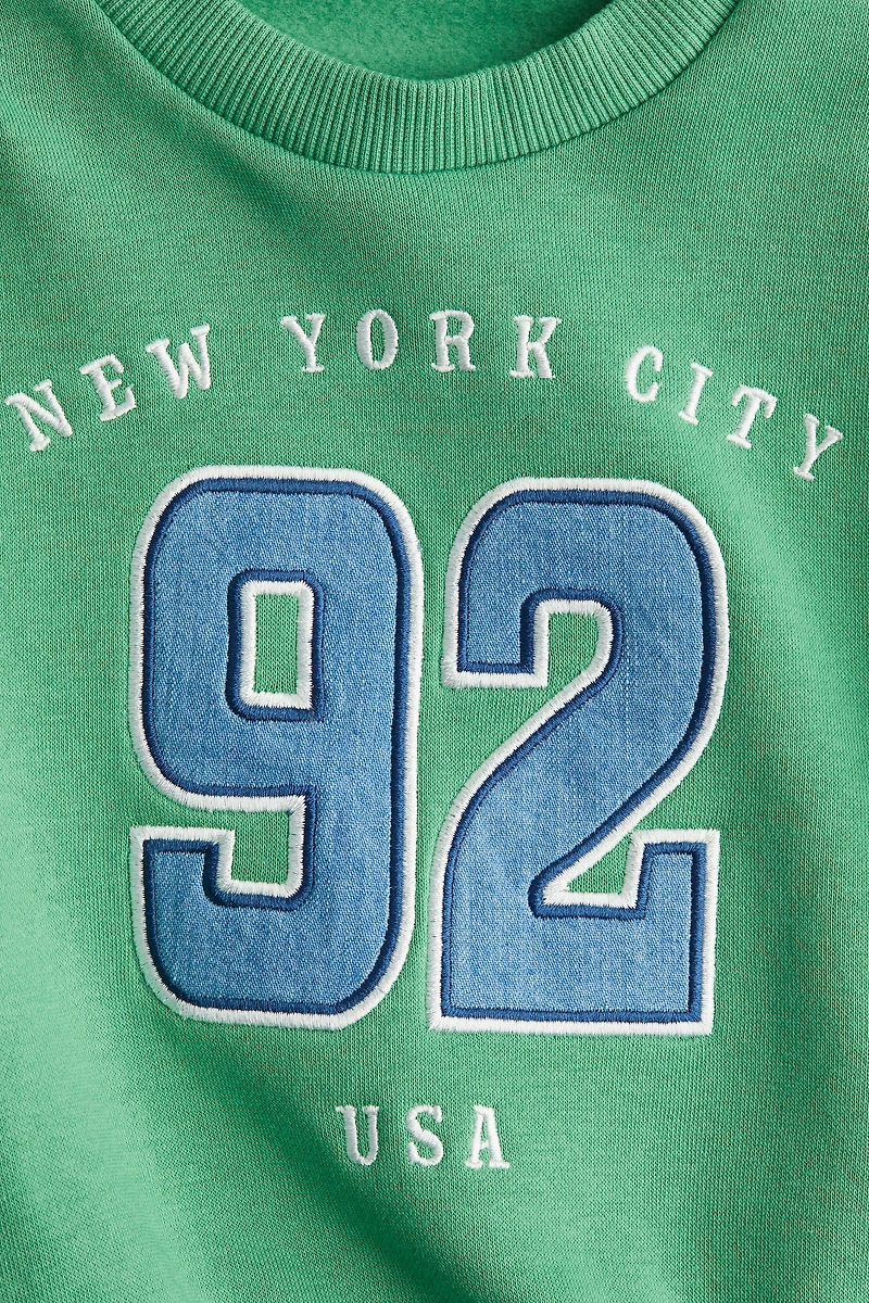 Motif-Detail Brushed-Inside Sweatshirt