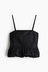 Bubble-Hem Strappy Top