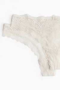 Lot de 2 culottes Tanga en dentelle