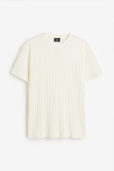 Regular Fit Pointelle-knit T-shirt