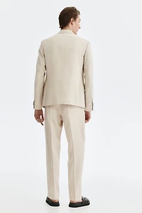 Regular-Fit Tailored Linen-Blend Pants