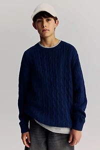 Cable-Knit Cotton Sweater