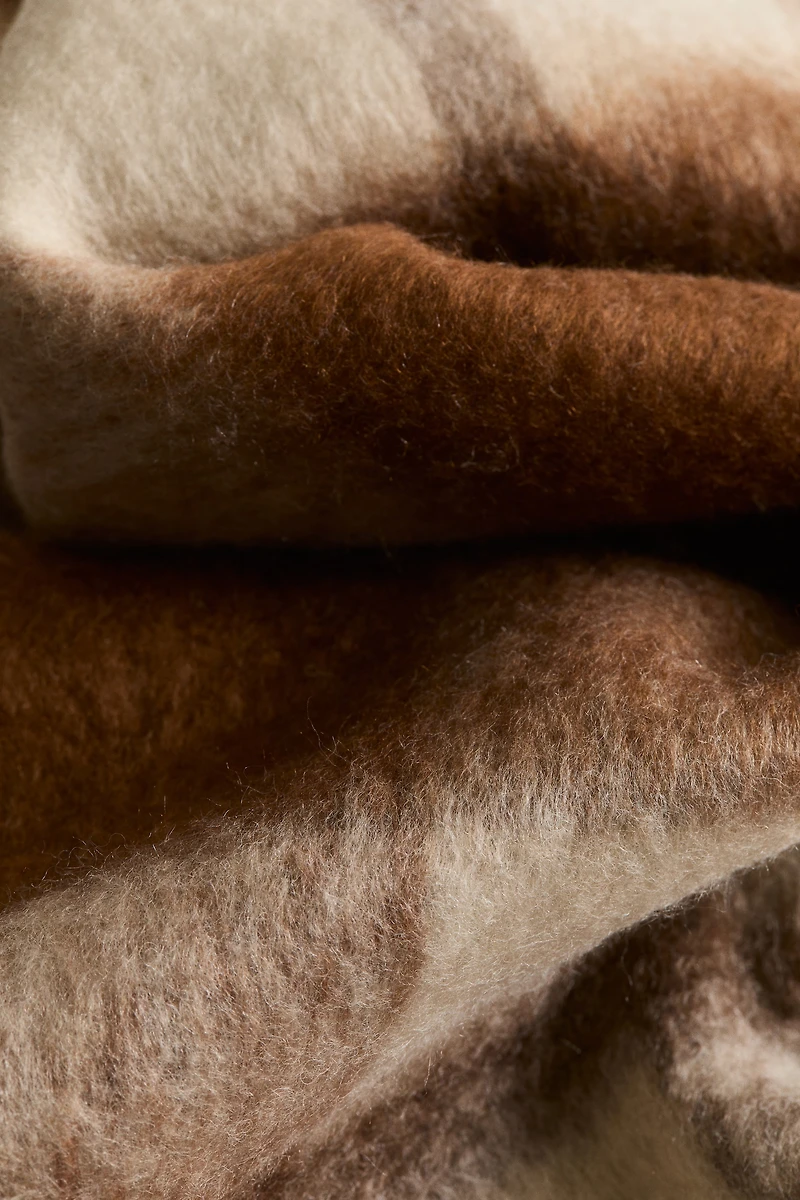 Couverture à motif en laine mélangée