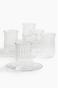 6-pack tea glasses with saucers