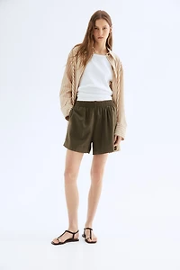 Linen-Blend Shorts