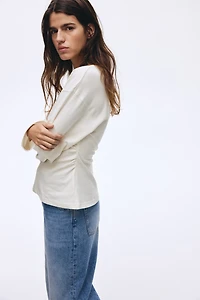 Gathered Cotton Jersey Top