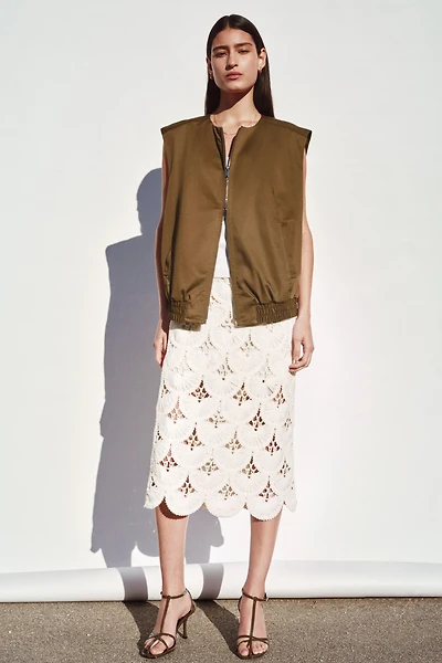 Veste sans manches en sergé