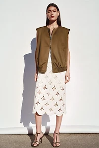 Veste sans manches en sergé