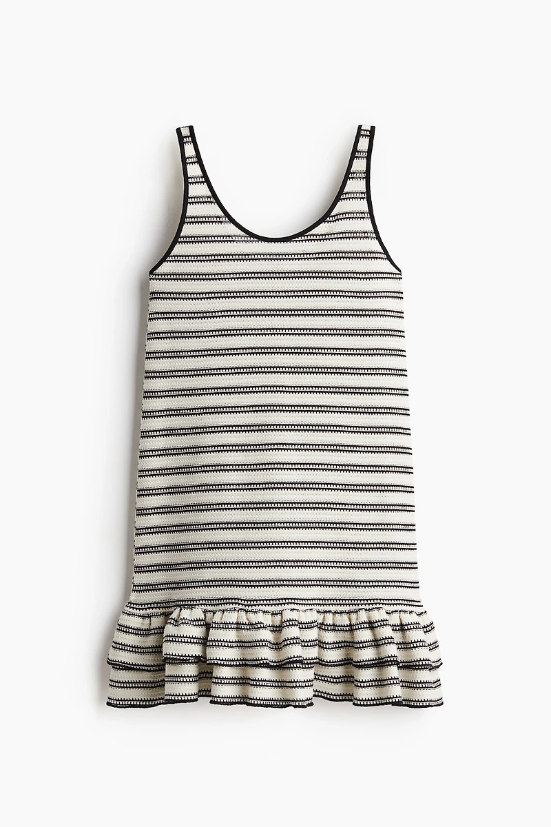 Flounce-Trimmed Knit Dress