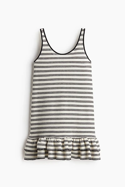 Flounce-Trimmed Knit Dress