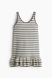 Flounce-Trimmed Knit Dress