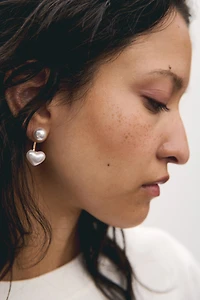 Boucles d'oreilles doubles en forme de cœur