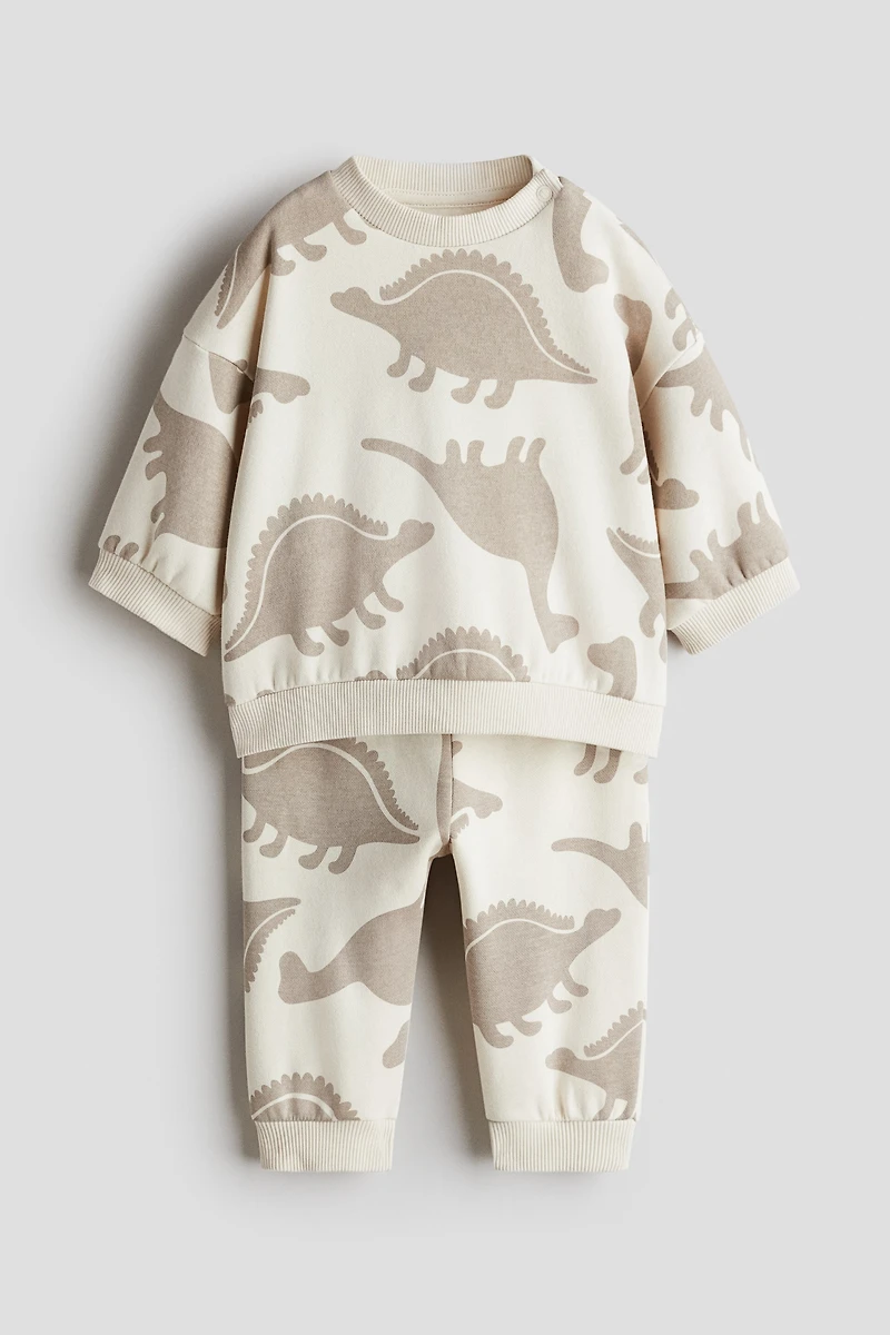 2-Piece Printed Brushed-Inside Sweatsuit