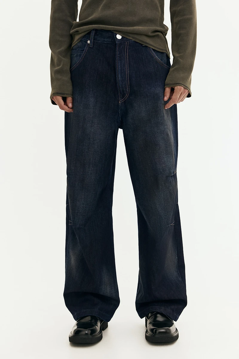 Jean flottant avec pinces