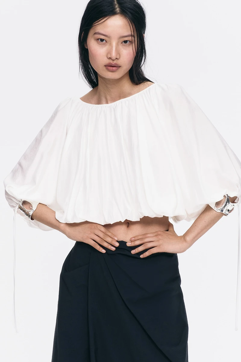Oversized Tie-Detail Blouse