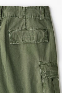 Loose-Fit Cotton Cargo Shorts