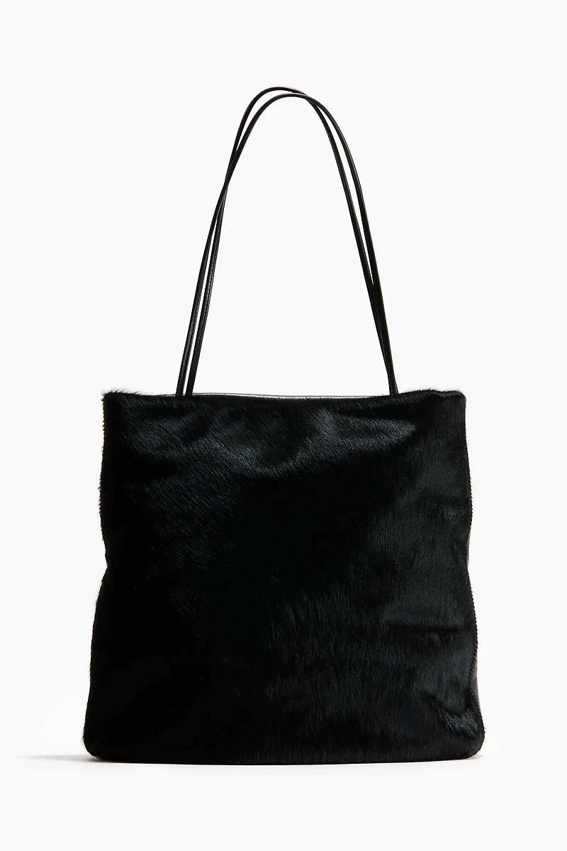 Napped-Finish Leather Shoulder Bag