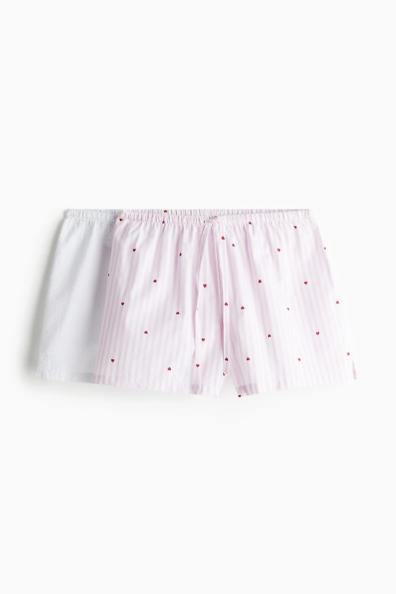 2-pack Cotton Poplin Pajama Shorts
