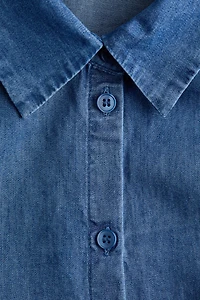 Puff-Sleeved Flared-Skirt Dress