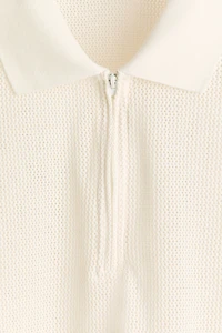 Regular-Fit Open-Knit Polo Shirt