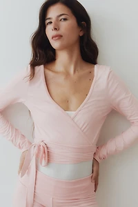 Haut cache-cœur en jersey brossé